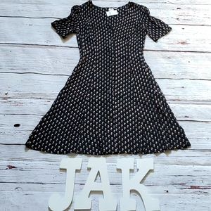 🆕️ GAP WOMEN'S BLACK SHORT SLEEVE BUTTON DOWN DRESS 🖤